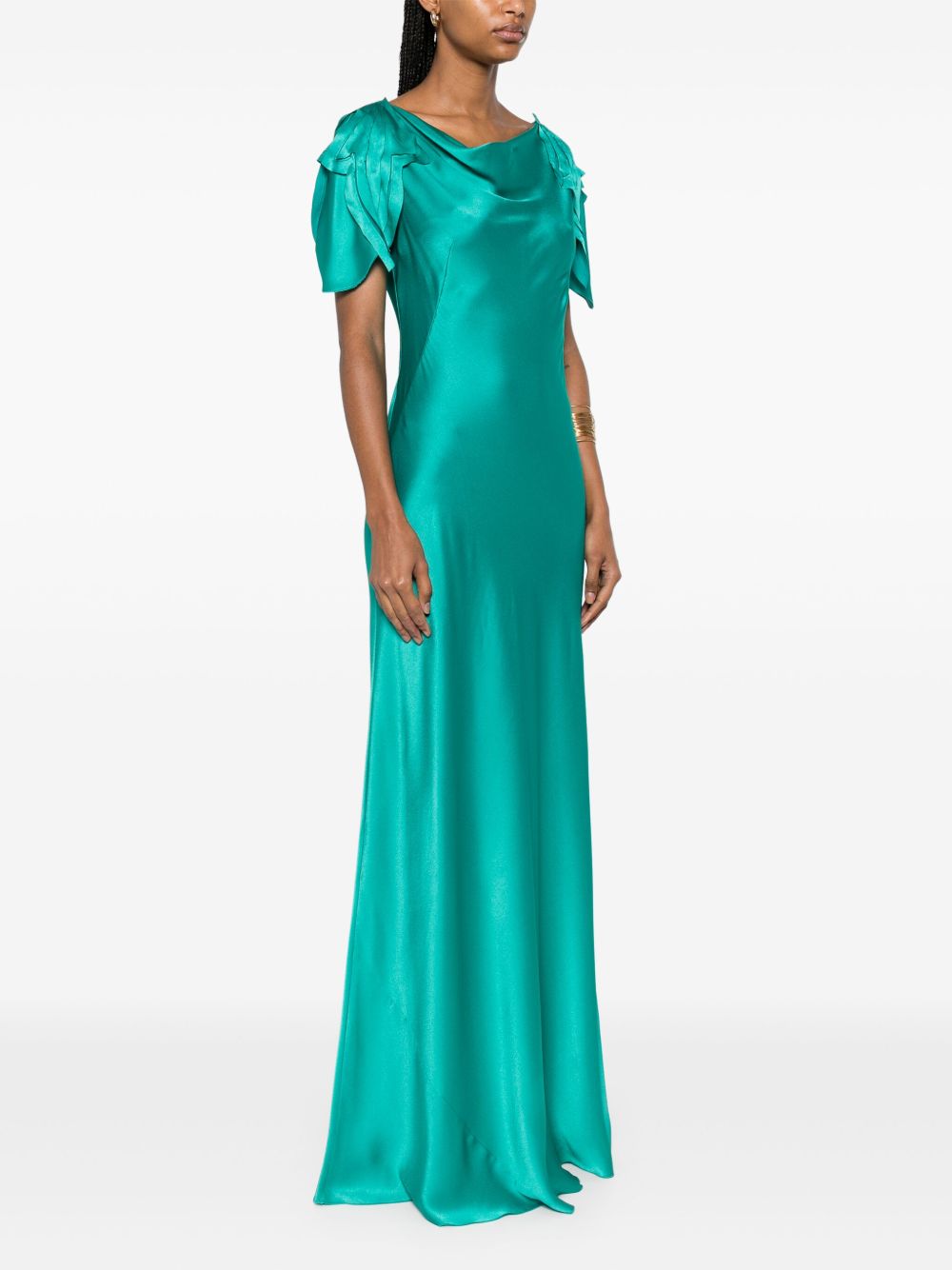 Abito lungo satinato in tuchese Alberta Ferretti - donna 