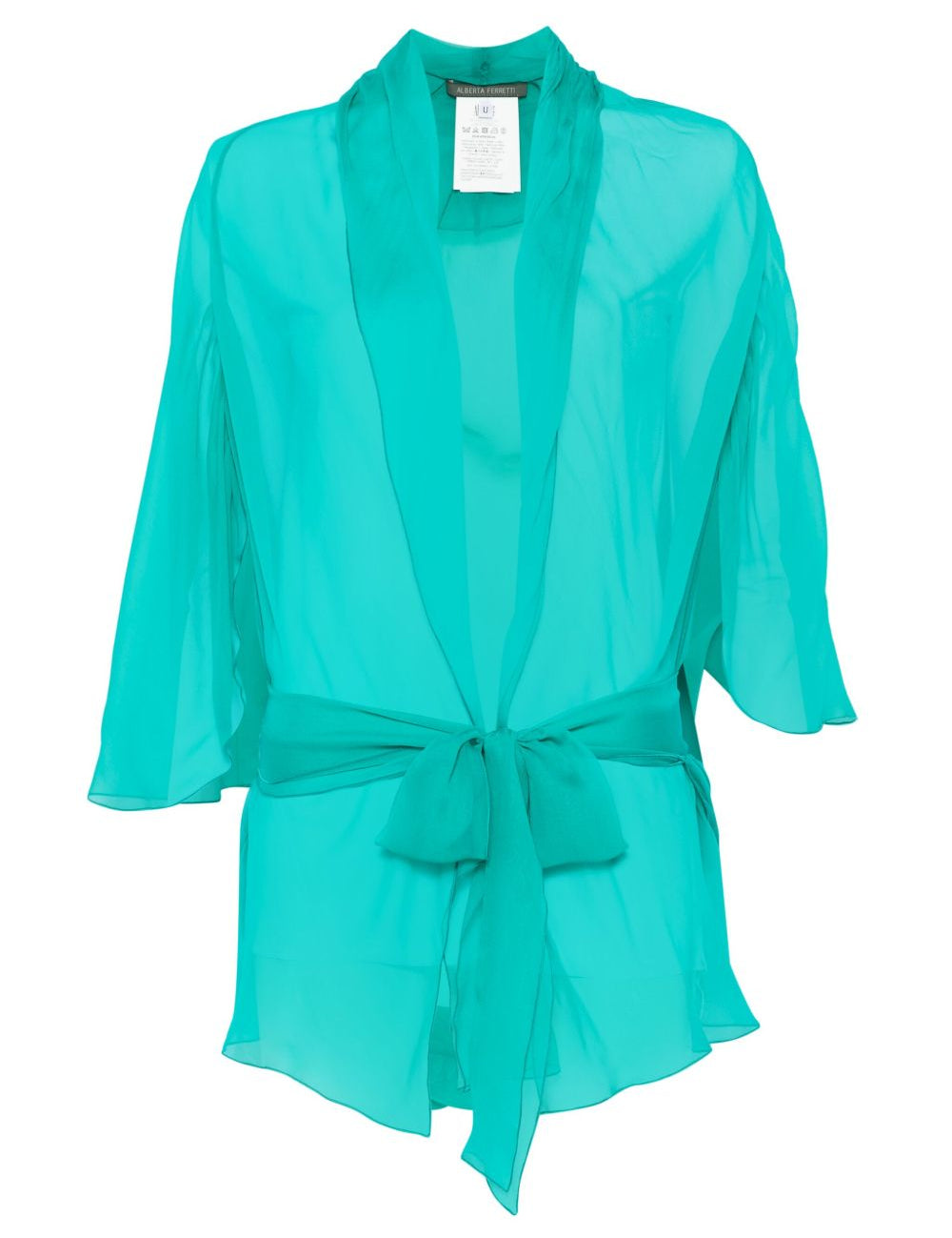 Top in seta in blu Alberta ferretti - donna 