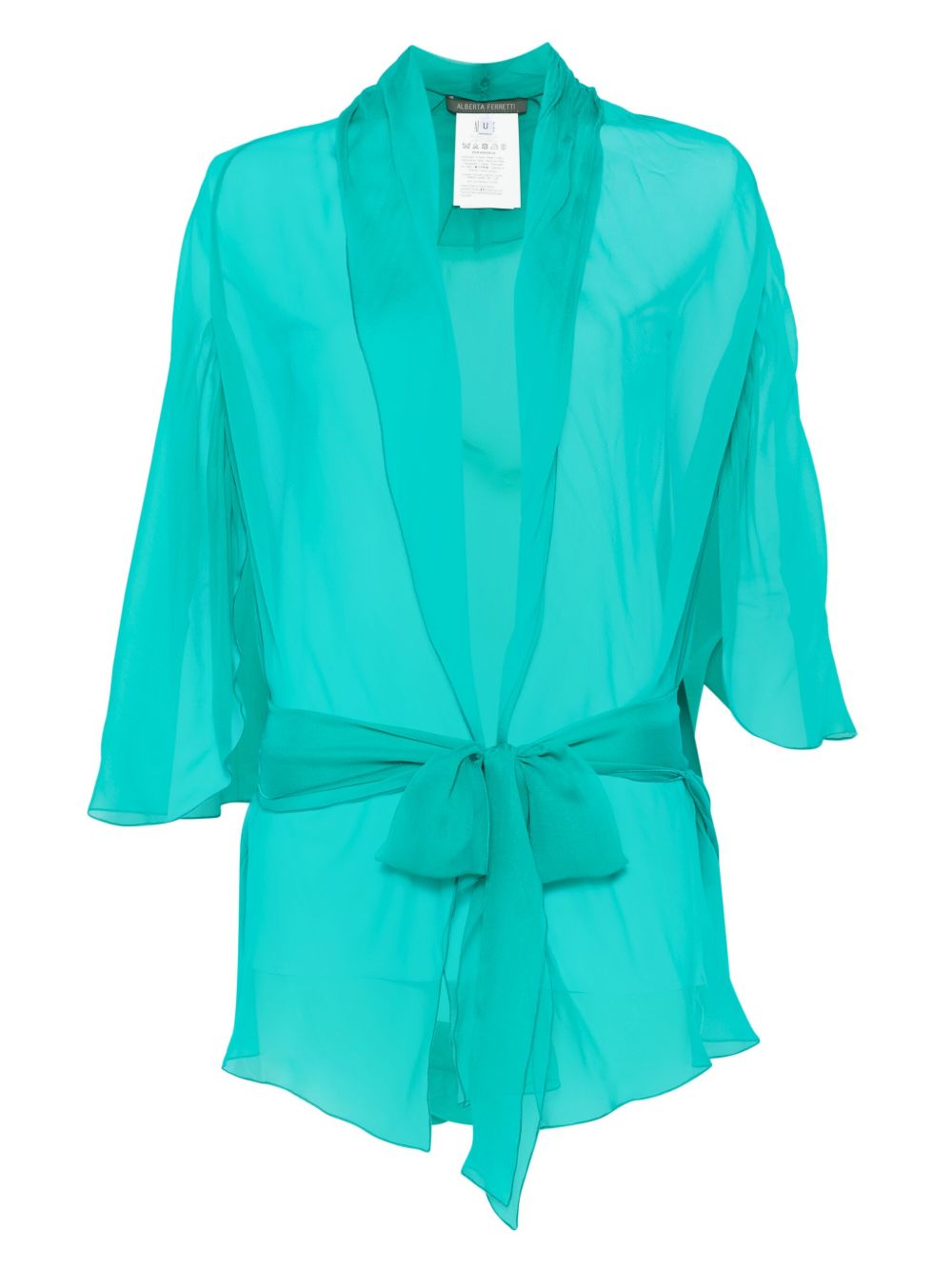 Top in seta in blu Alberta ferretti - donna 