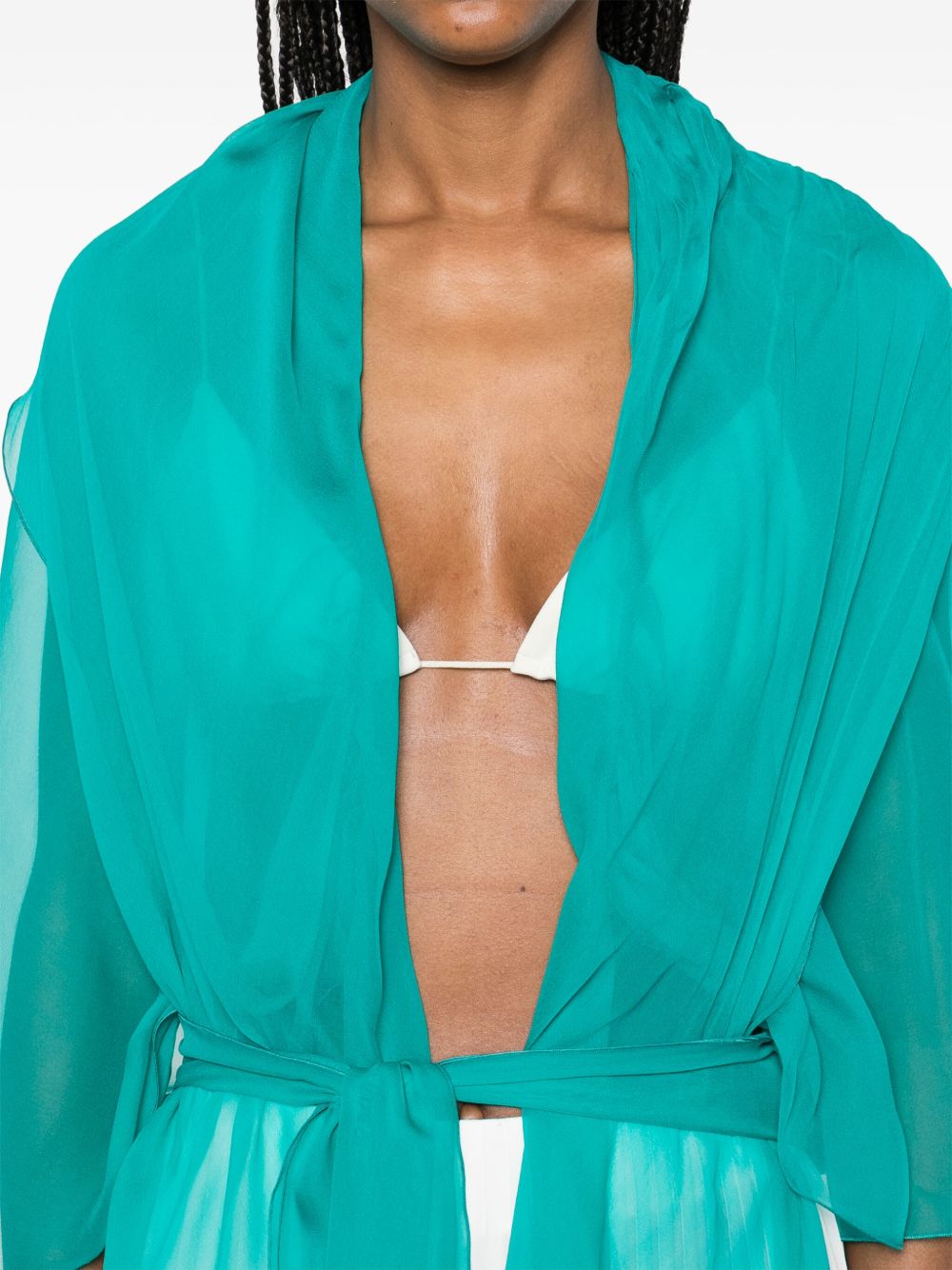 Top in seta in blu Alberta ferretti - donna 