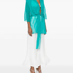 Top in seta in blu Alberta ferretti - donna 