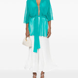 Top in seta in blu Alberta ferretti - donna 