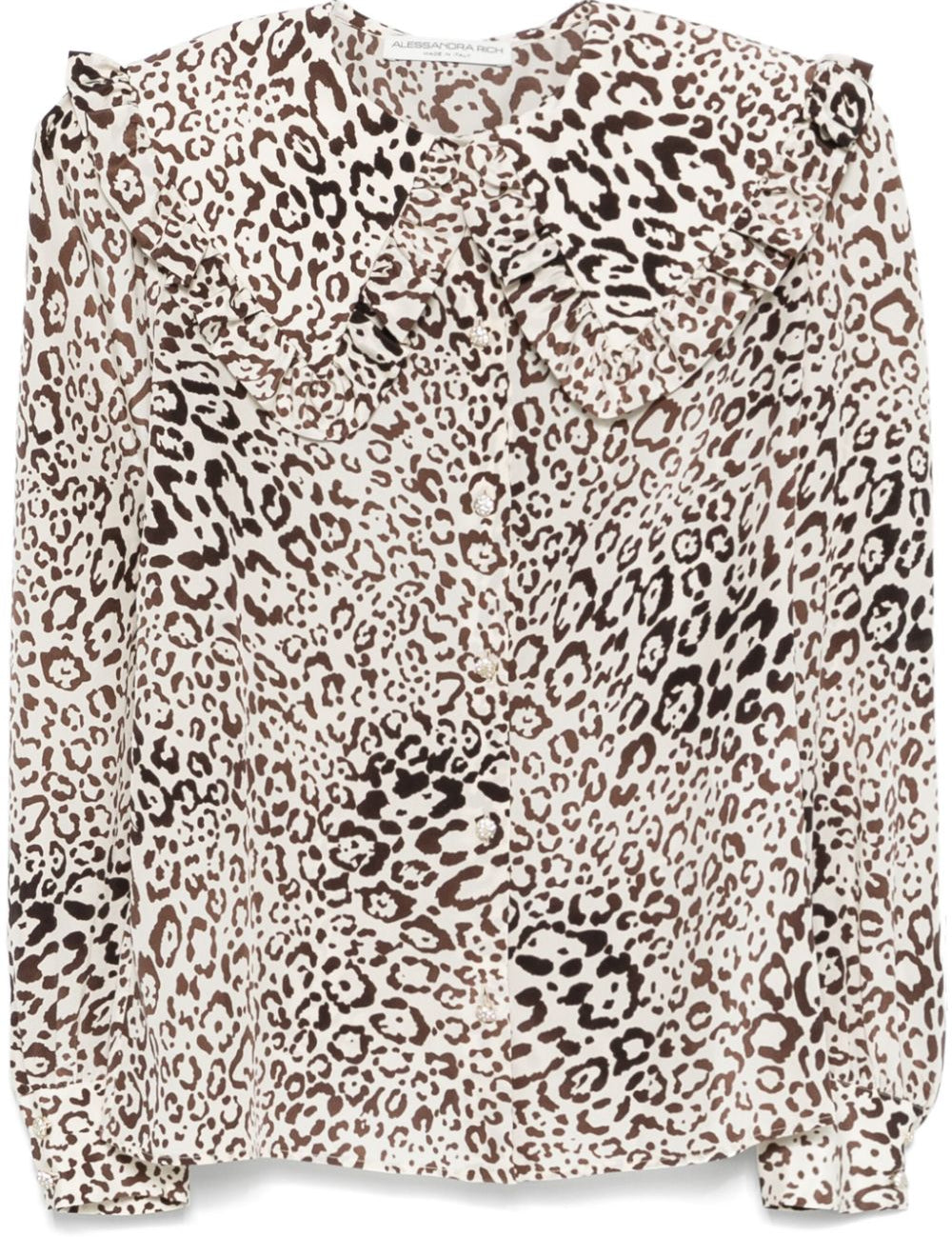Blusa in seta con stampa leopardata in beige Alessandra rich - donna 