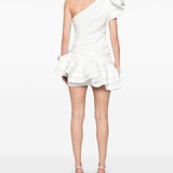 Abito corto in taffetà in bianco Alessandra Rich - donna 