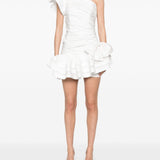 Abito corto in taffetà in bianco Alessandra Rich - donna 