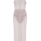 Abito semitrasparente con cristalli in grigio Alex perry - donna Alex perry - donna 