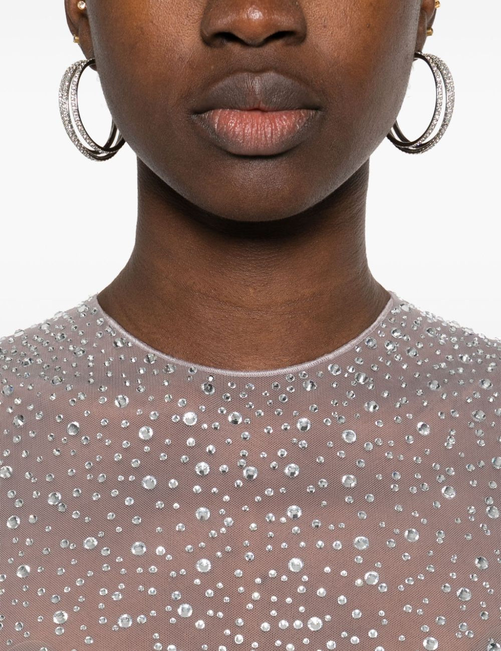 Abito semitrasparente con cristalli in grigio Alex perry - donna Alex perry - donna 