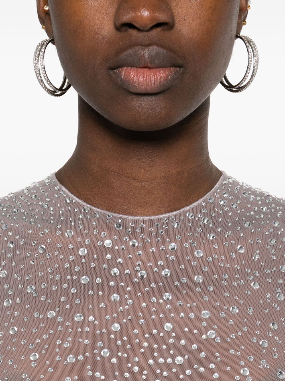 Abito semitrasparente con cristalli in grigio Alex perry - donna Alex perry - donna 