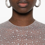 Abito semitrasparente con cristalli in grigio Alex perry - donna Alex perry - donna 