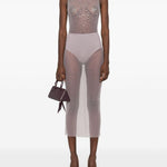 Abito semitrasparente con cristalli in grigio Alex perry - donna Alex perry - donna 