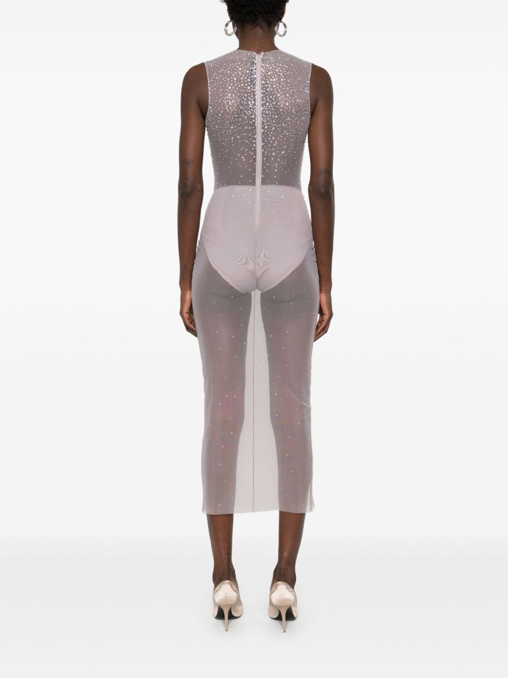 Abito semitrasparente con cristalli in grigio Alex perry - donna Alex perry - donna 