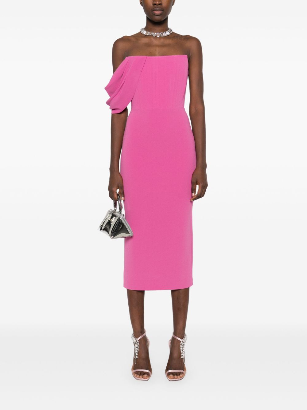 Abito midi con corsetto in rosa Alex perry - donna 