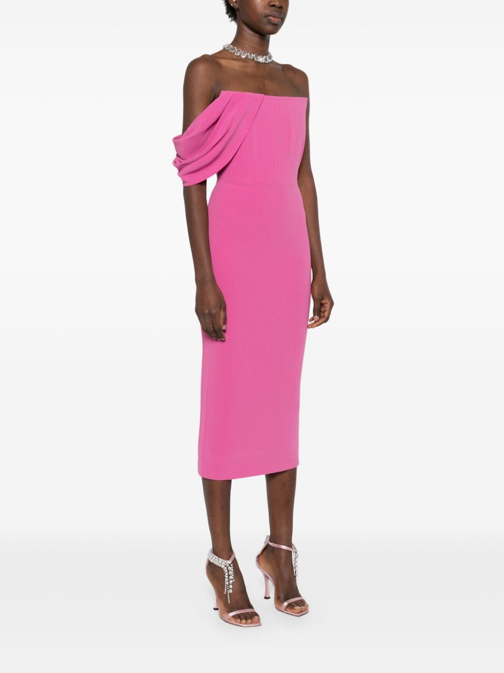 Abito midi con corsetto in rosa Alex perry - donna 