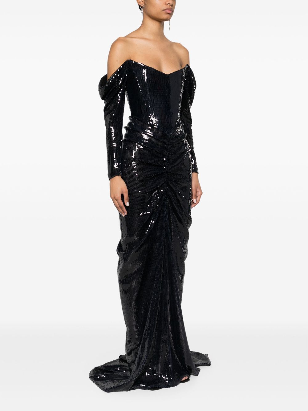 Abito maxi con spalle scoperte in blu Alex perry - donna 