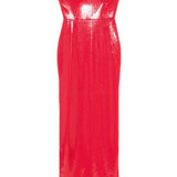 Abito lungo senza spalline con paillettes in rosso Alex perry - donna 