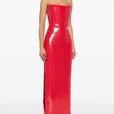 Abito lungo senza spalline con paillettes in rosso Alex perry - donna 