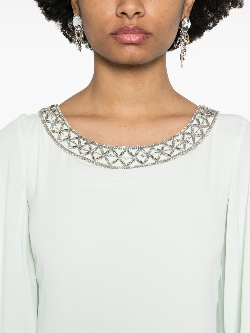 Abito lungo con gemme in verde menta chiaro Amen - donna 