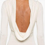 Abito lungo in maglia fine in avorio Aya Muse - donna 