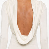 Abito lungo in maglia fine in avorio Aya Muse - donna 