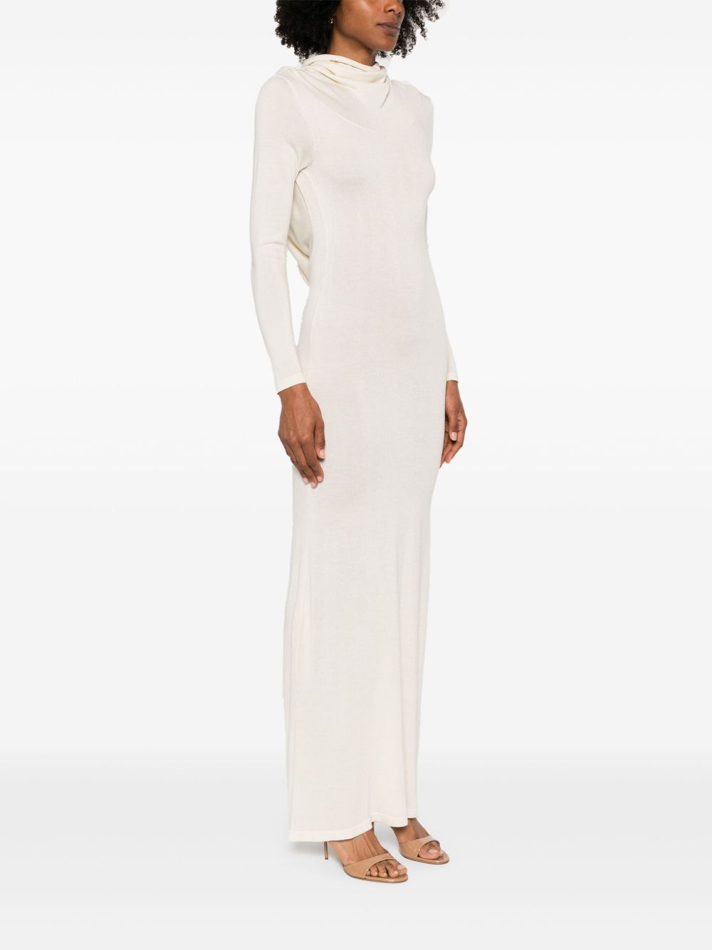 Abito lungo in maglia fine in avorio Aya Muse - donna 