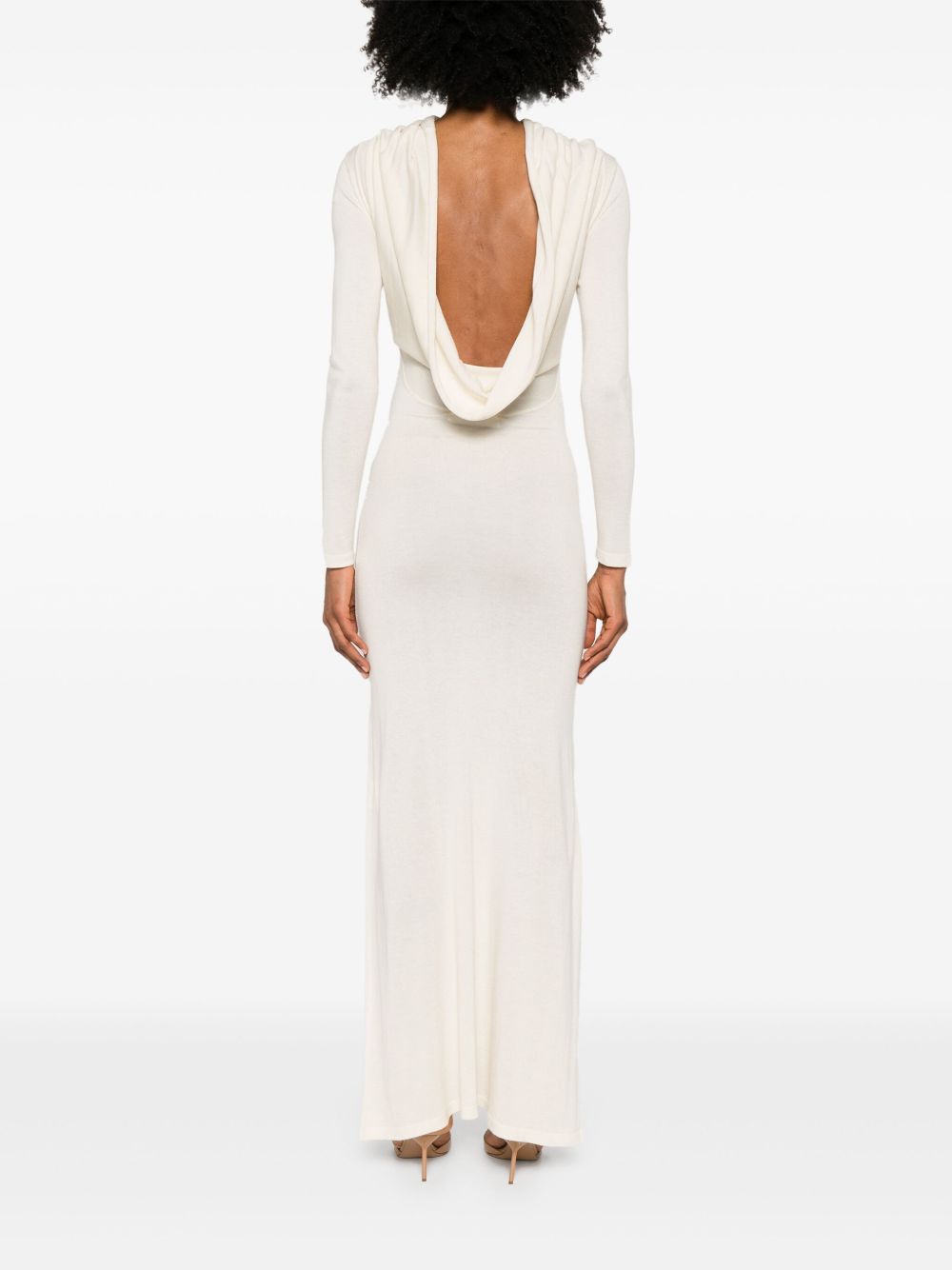 Abito lungo in maglia fine in avorio Aya Muse - donna 