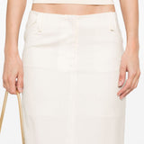 Gonna lunga a tubino in beige Aya Muse - donna 