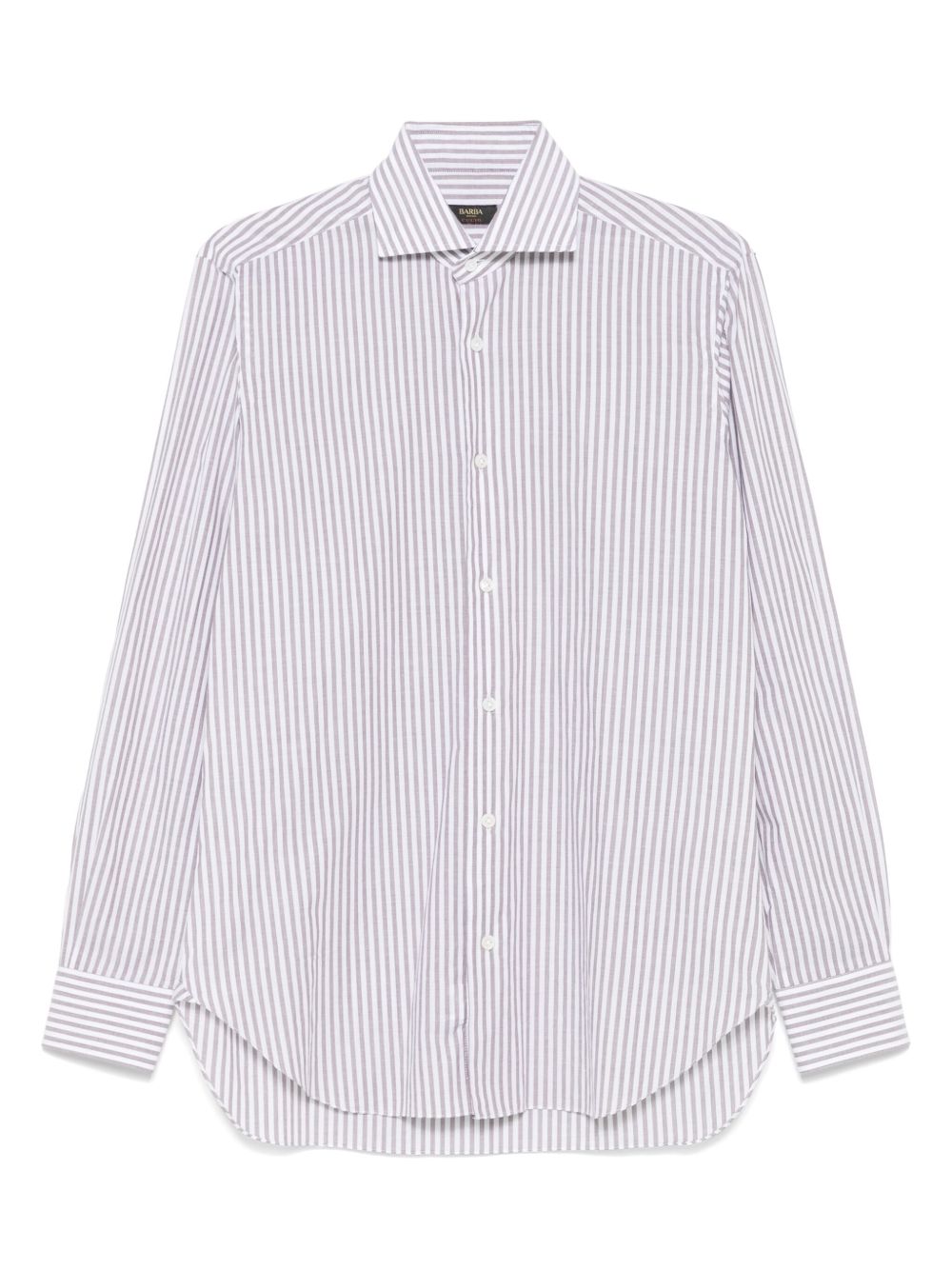 Camicia a righe in bianco e grigio Barba - uomo 