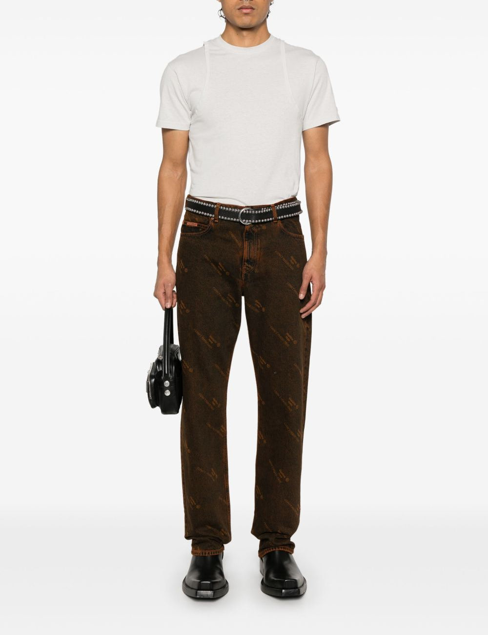 T-shirt con logo in bianco Carrer - uomo 