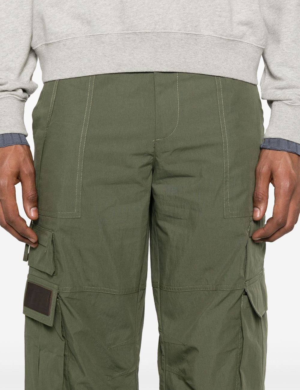 Pantaloni cargo cobalt in verde oliva Carrer - unisex 
