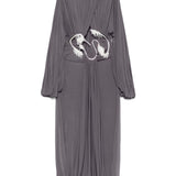 Abito lungo Sculptured Torso in grigio Christopher Esber - donna 