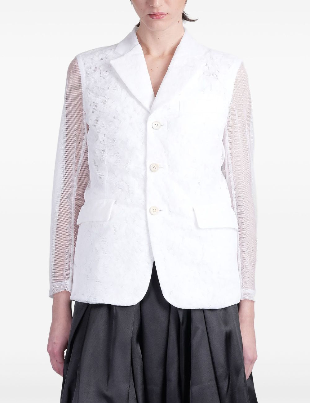 Giacca con inserti trasparenti in bianco Comme Des Garçons - donna 