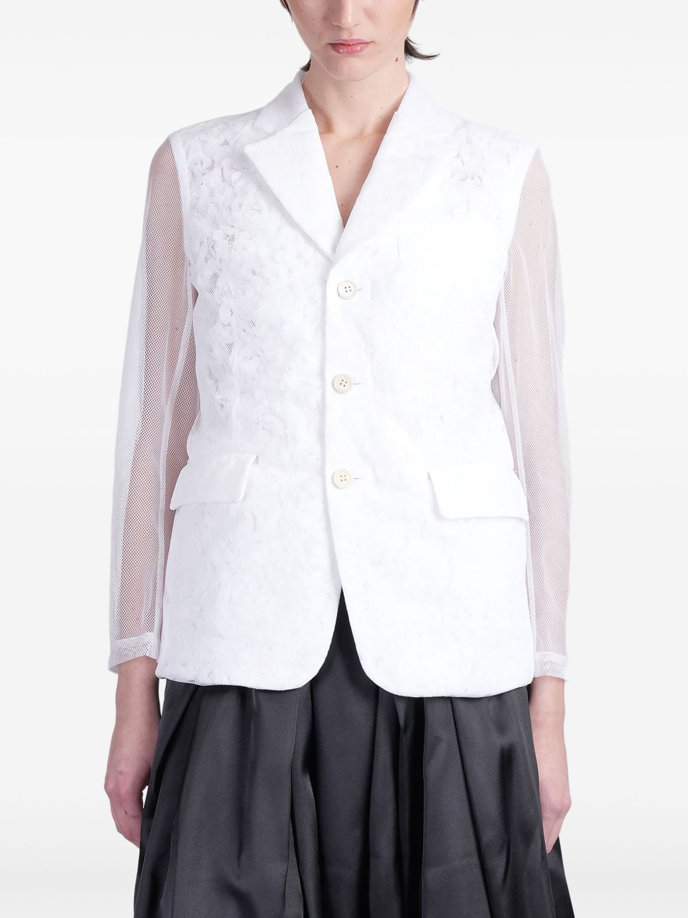 Giacca con inserti trasparenti in bianco Comme Des Garçons - donna 