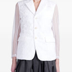Giacca con inserti trasparenti in bianco Comme Des Garçons - donna 