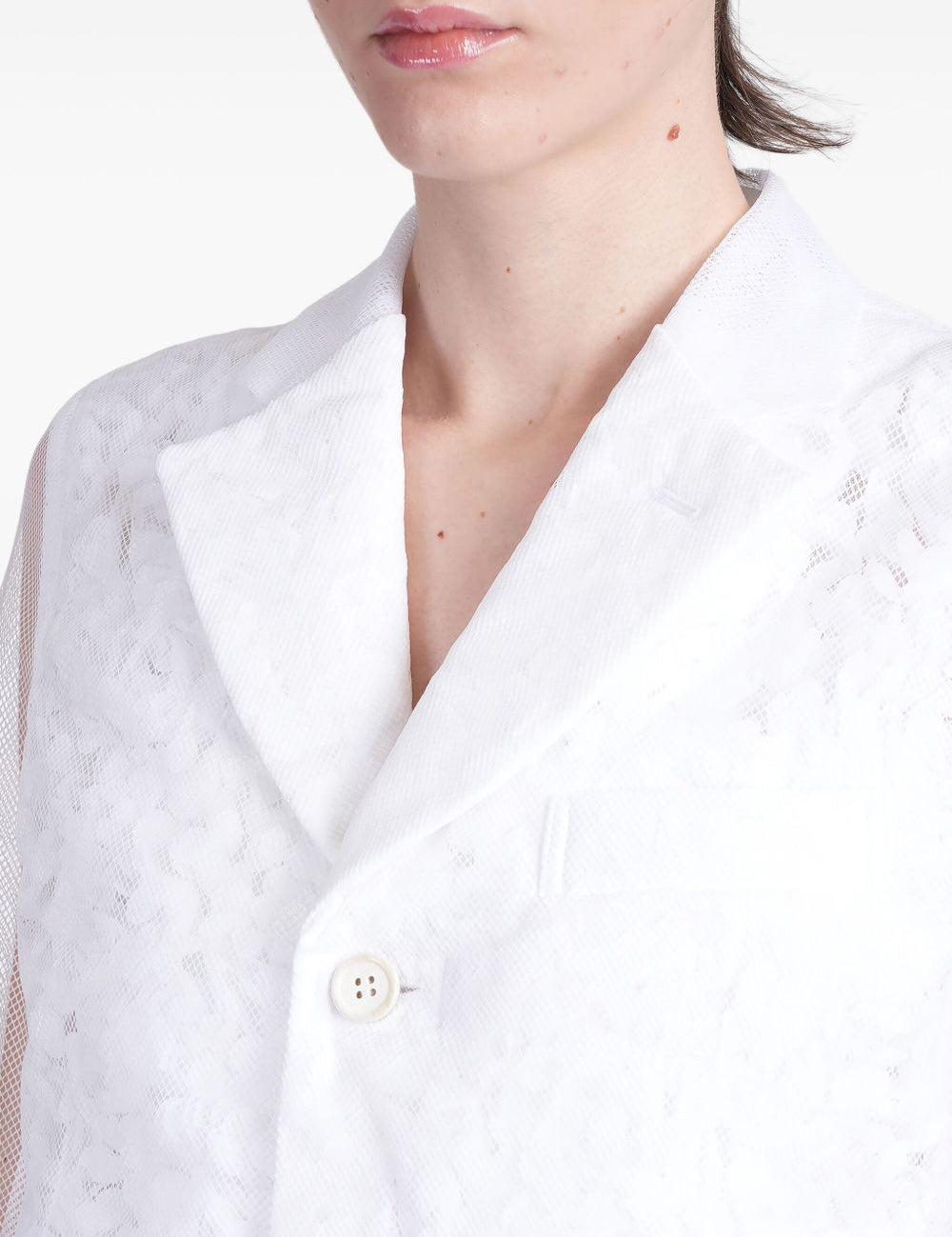 Giacca con inserti trasparenti in bianco Comme Des Garçons - donna 