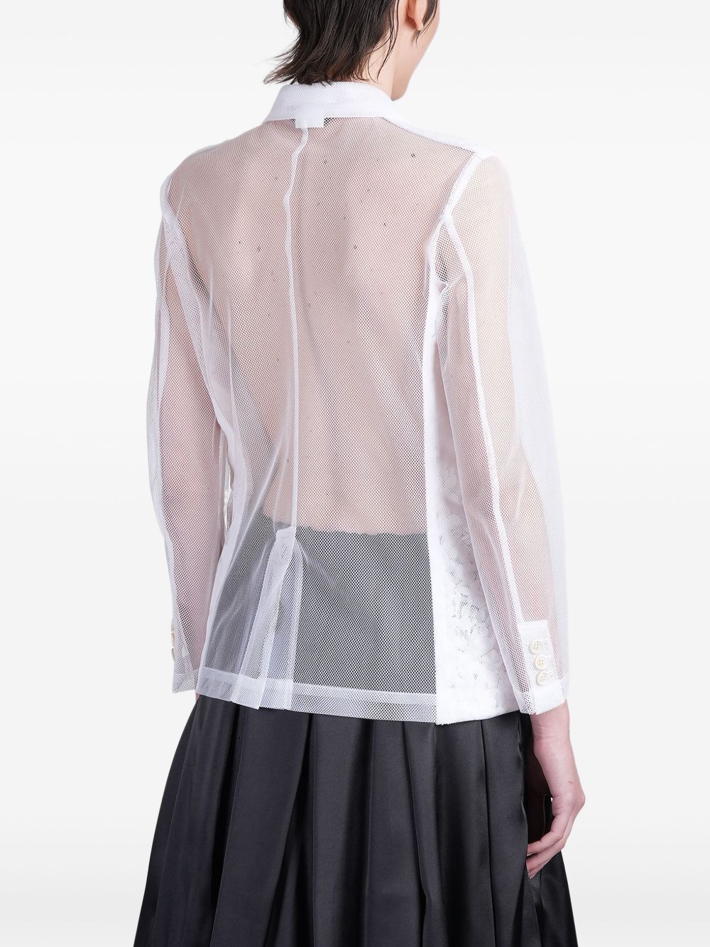 Giacca con inserti trasparenti in bianco Comme Des Garçons - donna 