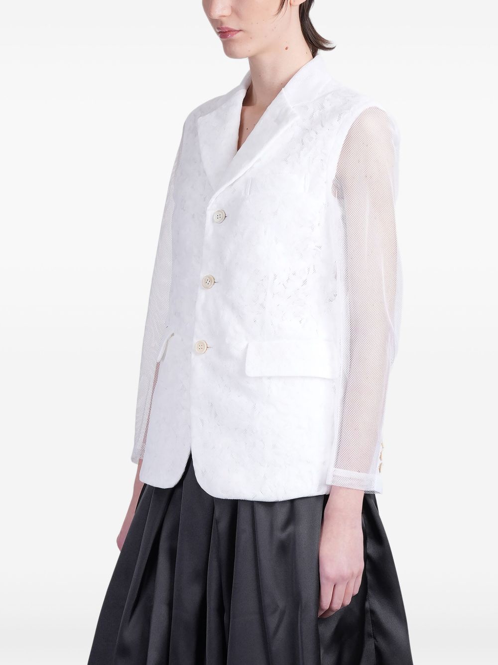 Giacca con inserti trasparenti in bianco Comme Des Garçons - donna 