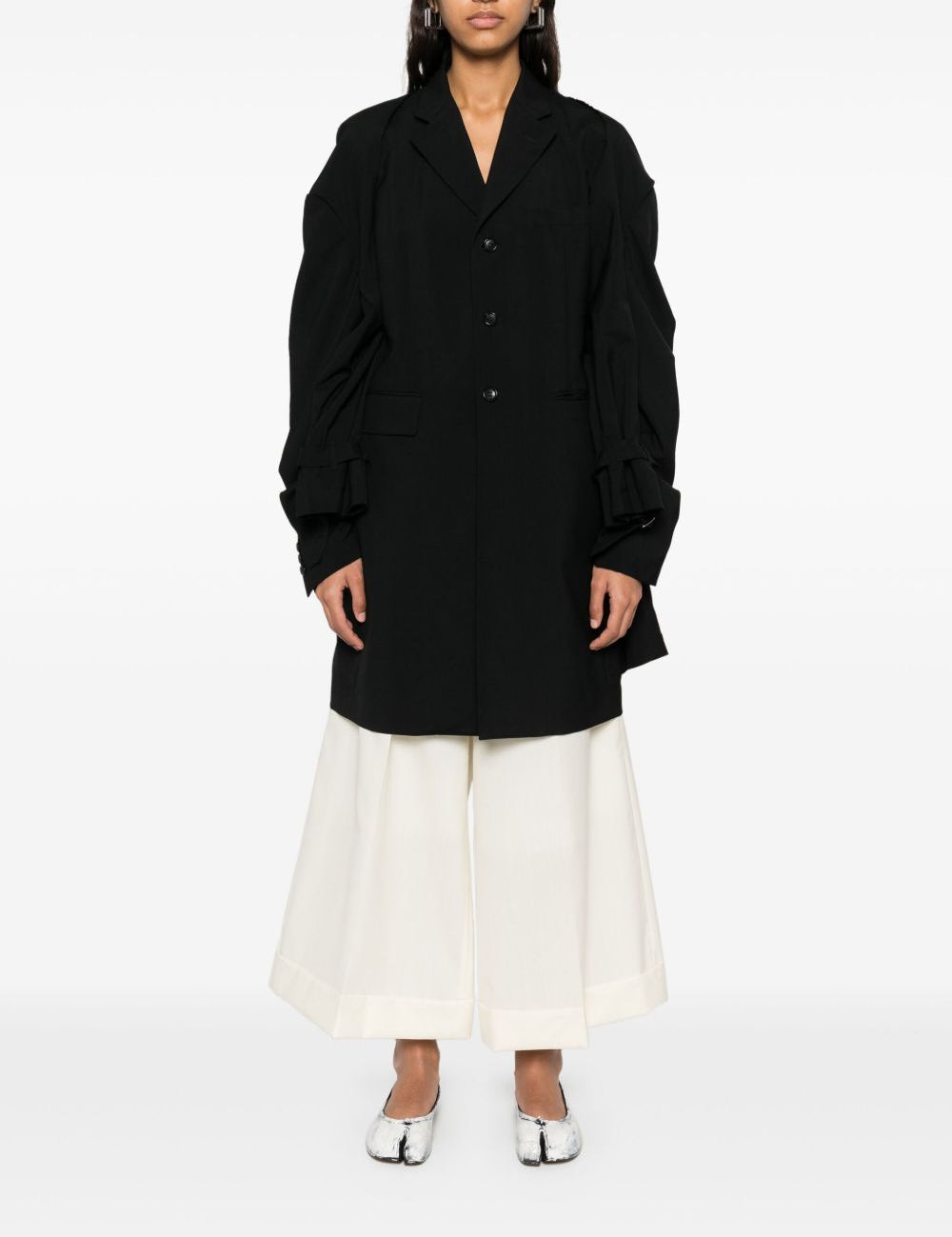 Pantaloni svasati in lana bianco Comme Des Garçons - donna 