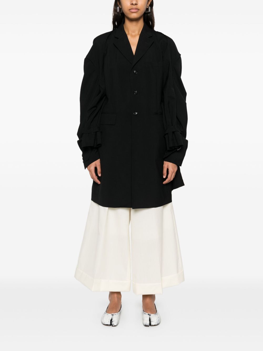 Pantaloni svasati in lana bianco Comme Des Garçons - donna 