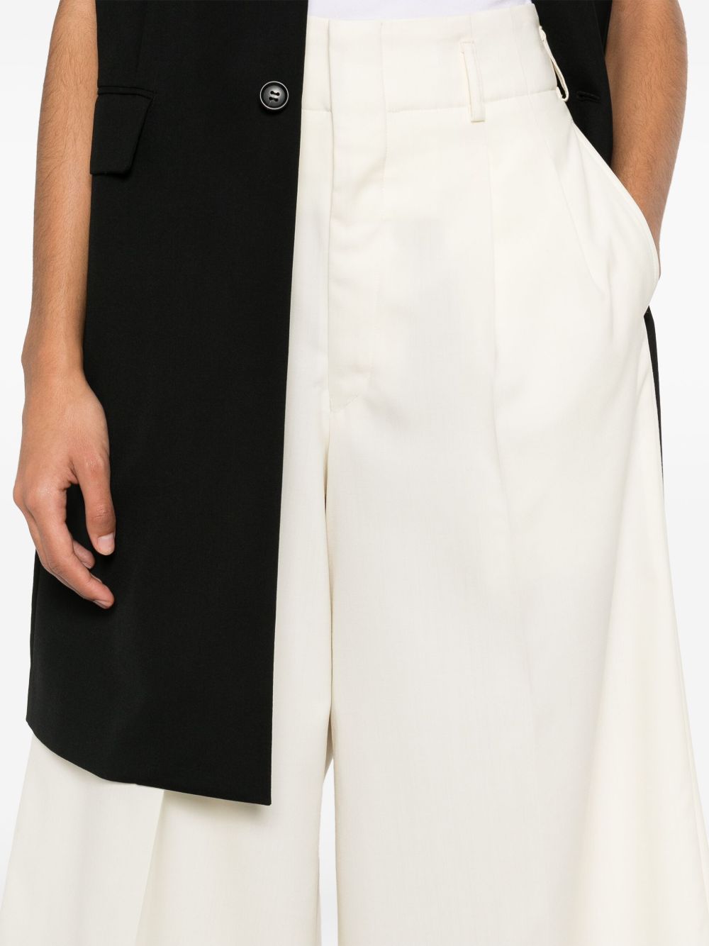 Pantaloni svasati in lana bianco Comme Des Garçons - donna 