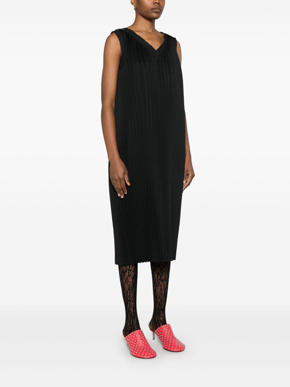 Abito midi plissé in nero Comme Des Garçons Comme Des Garçons - donna 