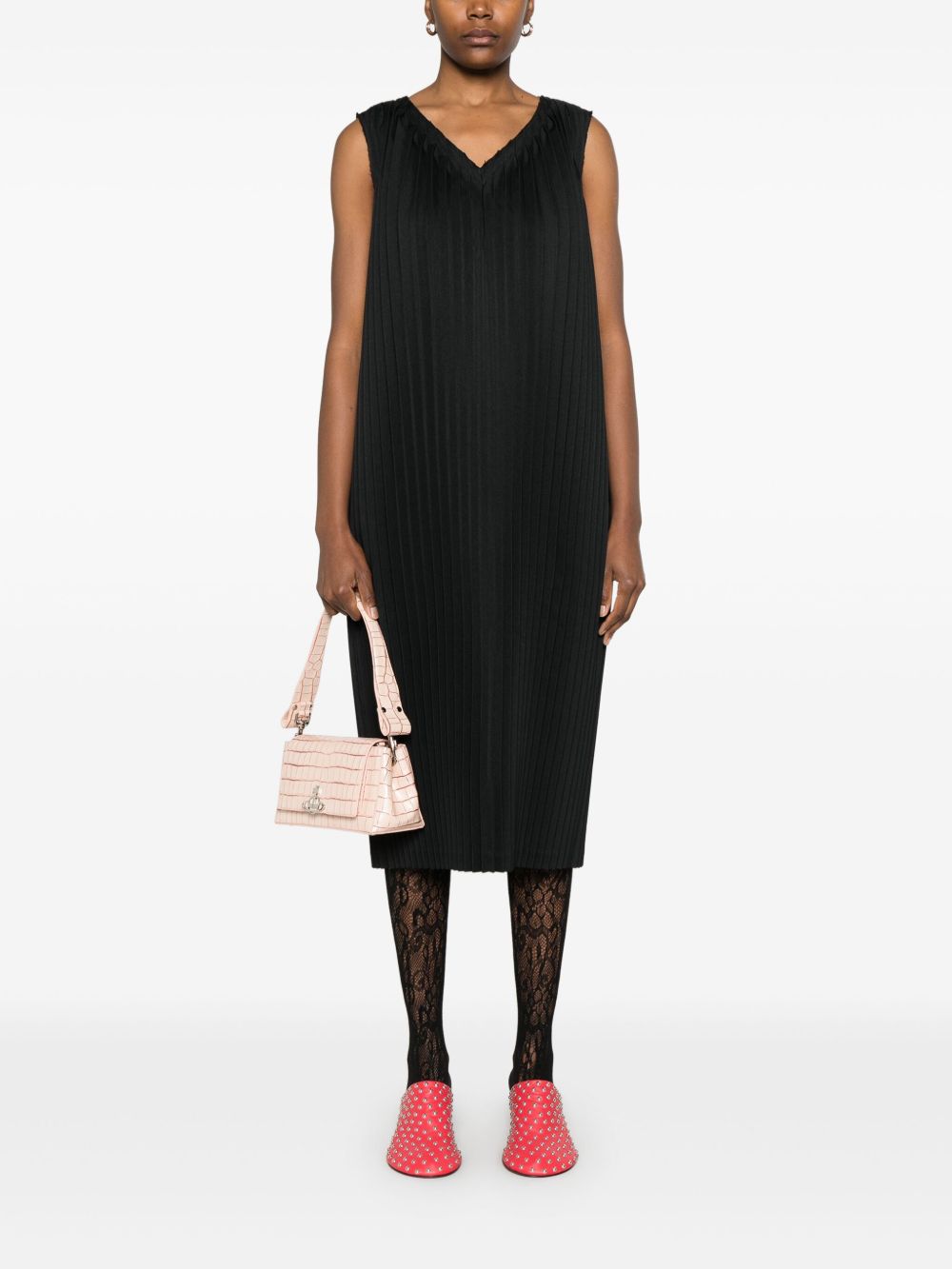 Abito midi plissé in nero Comme Des Garçons Comme Des Garçons - donna 