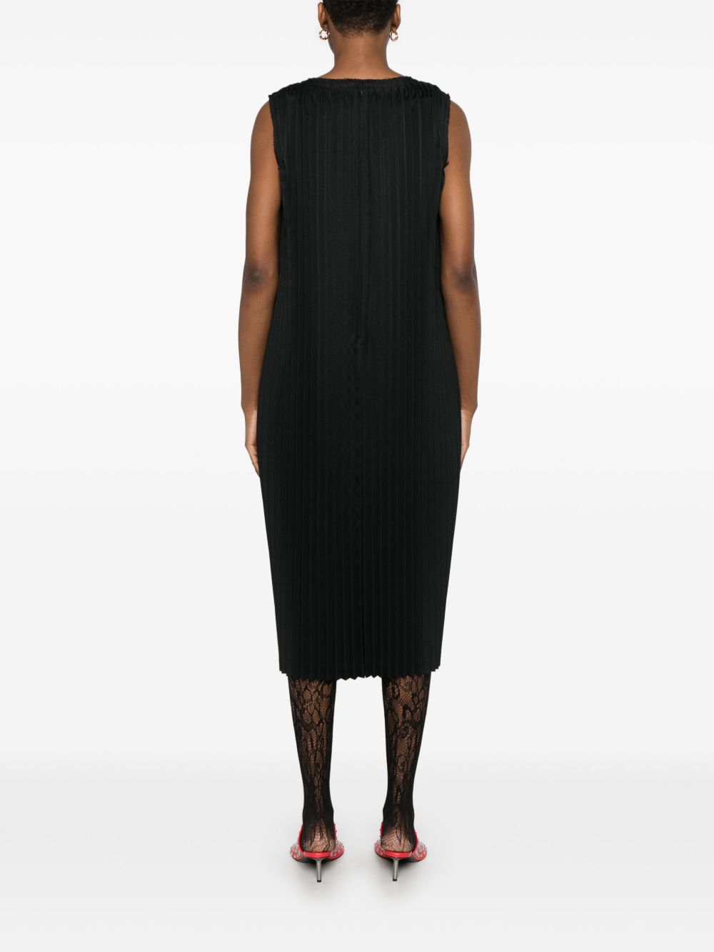 Abito midi plissé in nero Comme Des Garçons Comme Des Garçons - donna 