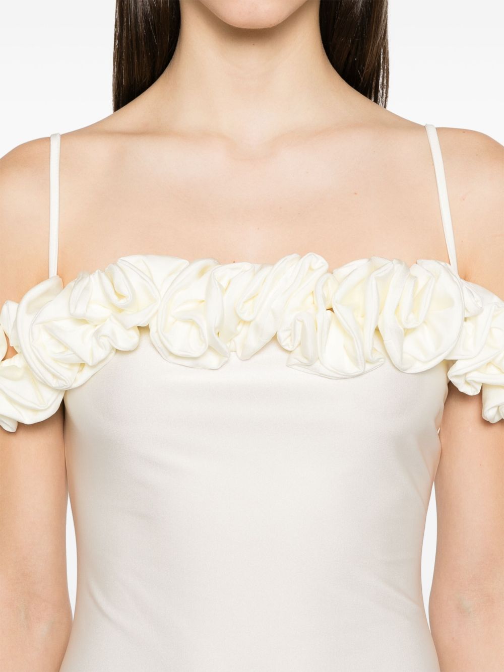 Abito lungo con ruches in bianco Coperni - donna 