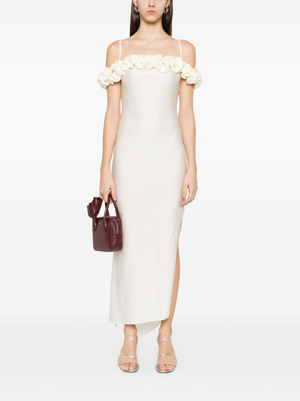 Abito lungo con ruches in bianco Coperni - donna 