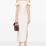 Abito lungo con ruches in bianco Coperni - donna 