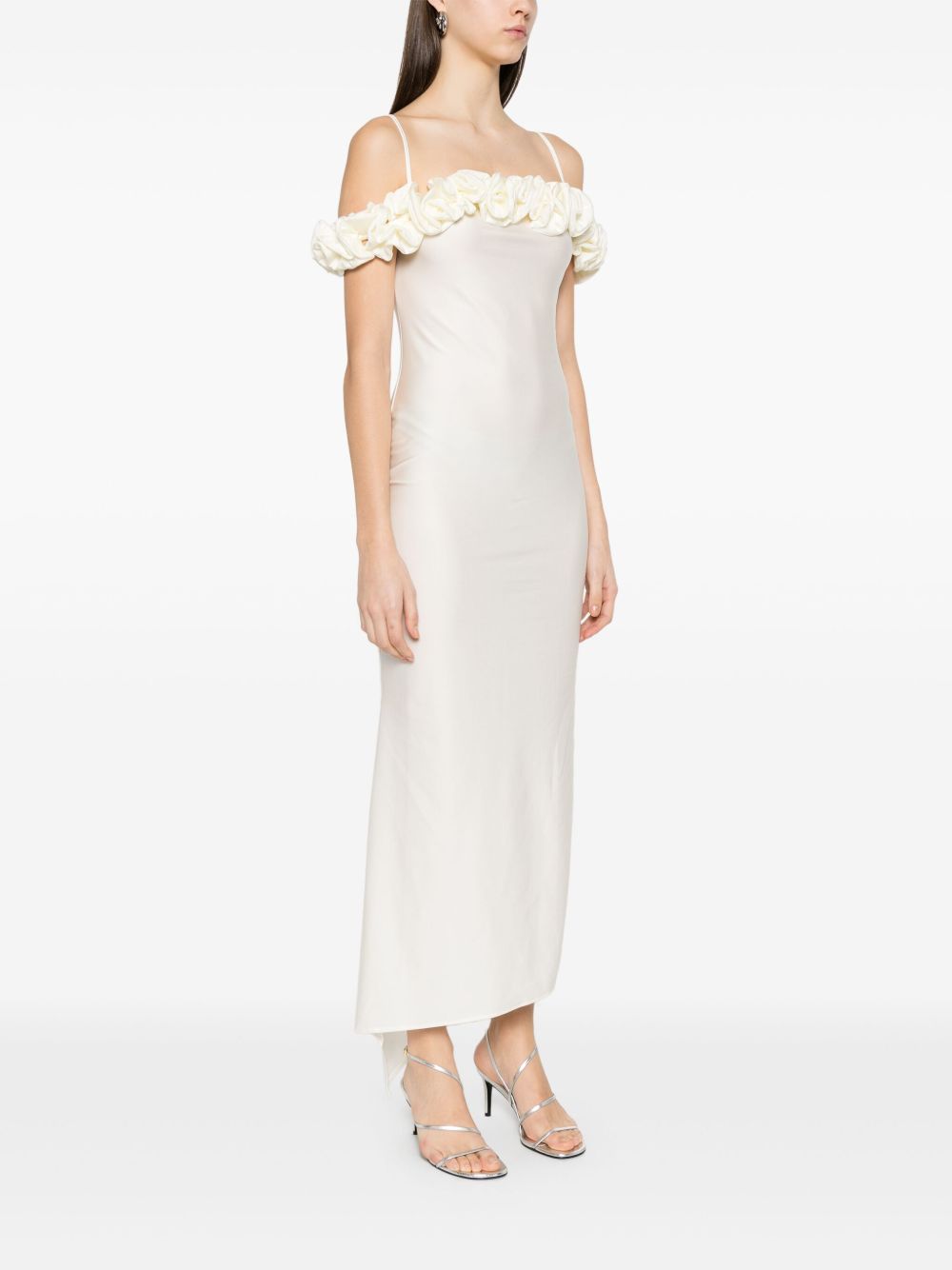 Abito lungo con ruches in bianco Coperni - donna 