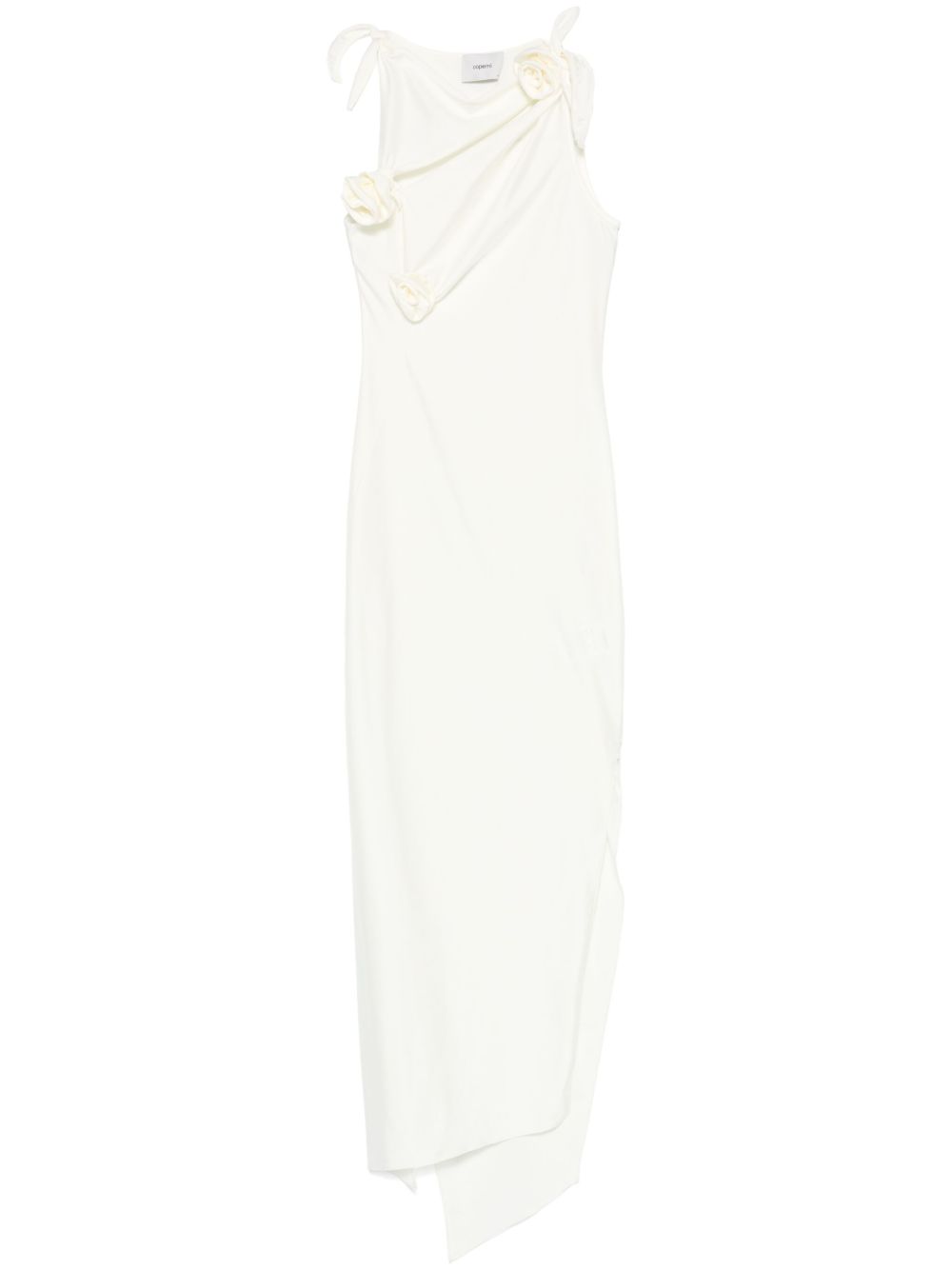Abito lungo con decorazioni floreali in bianco Coperni - donna 