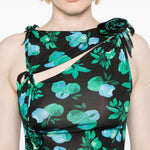 Top asimmetrico  in verde e nero Coperni - donna 
