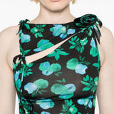 Top asimmetrico  in verde e nero Coperni - donna 