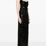 Abito lungo con paillettes in nero Coperni - donna 